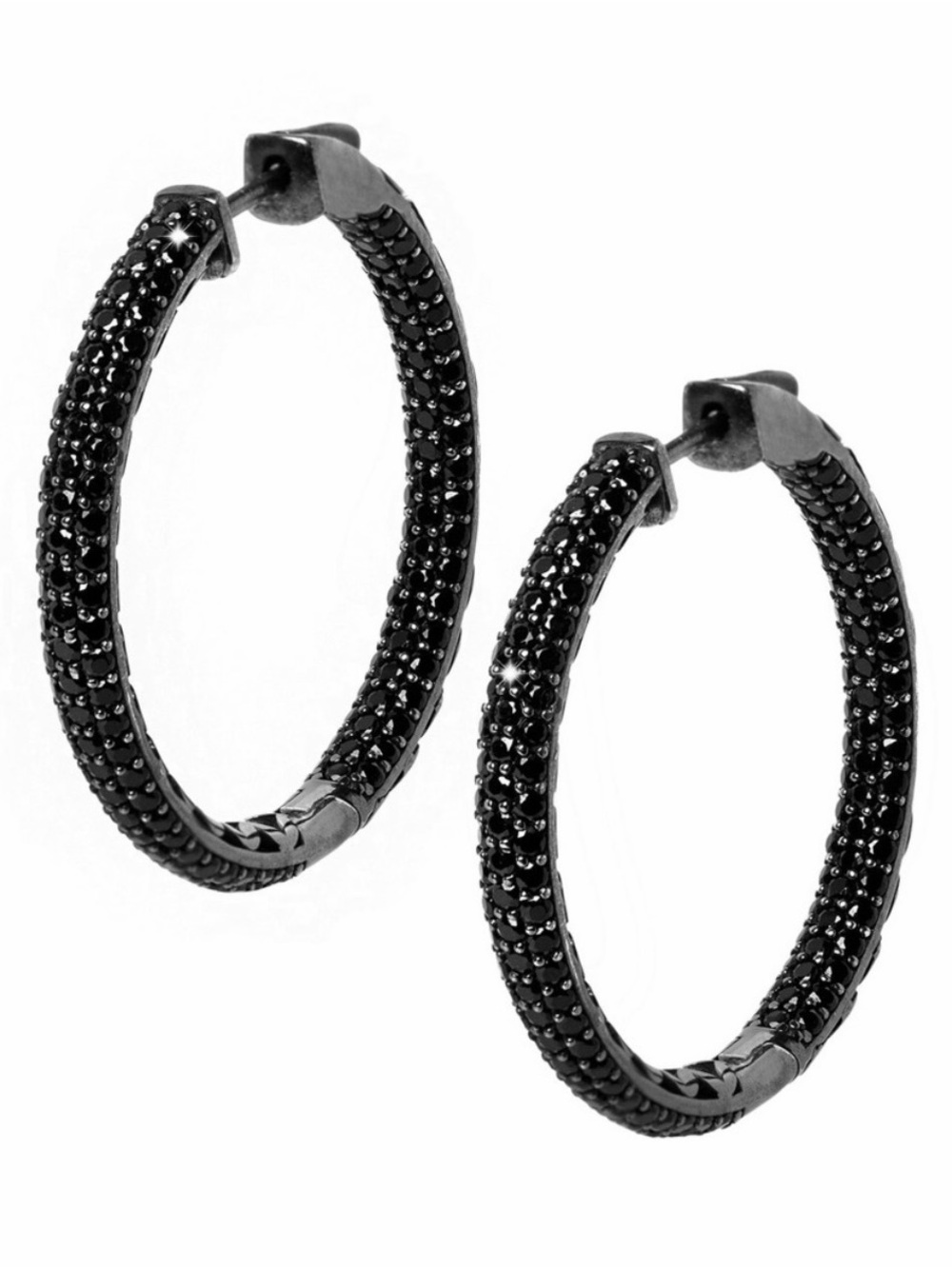 2ct Black Sapphire Hoops